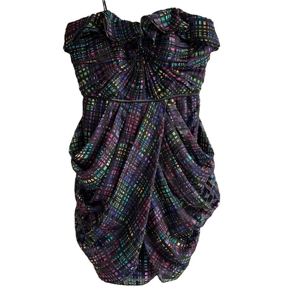 Jill Stuart Multi Colored Strapless Layered Mini Dress Size 2